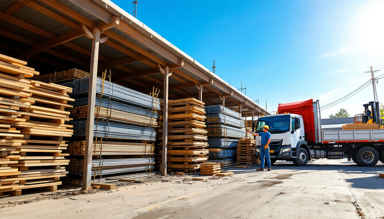 Material supplier delivery to construction site